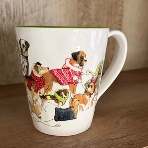 Pier 1 Imports  Park Avenue Puppies Mug Coffee Cup Dogs Winter Christmas